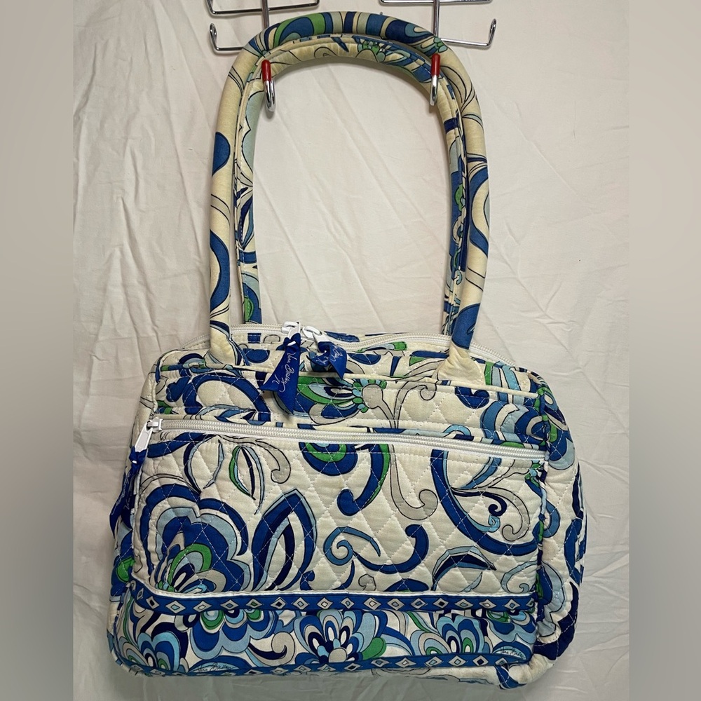 Vintage Vera Bradley Mediterranean Blue/White Soft Cotton Bag